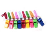 Plastic whistle with string